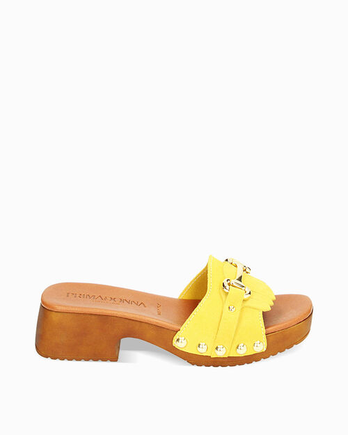 Zuecos amarillos en ante, YELLOW