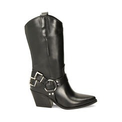 WOMEN SHOES BOOTS LEATHER NERO, Primadonna, 22A590107PENERO035, 001a