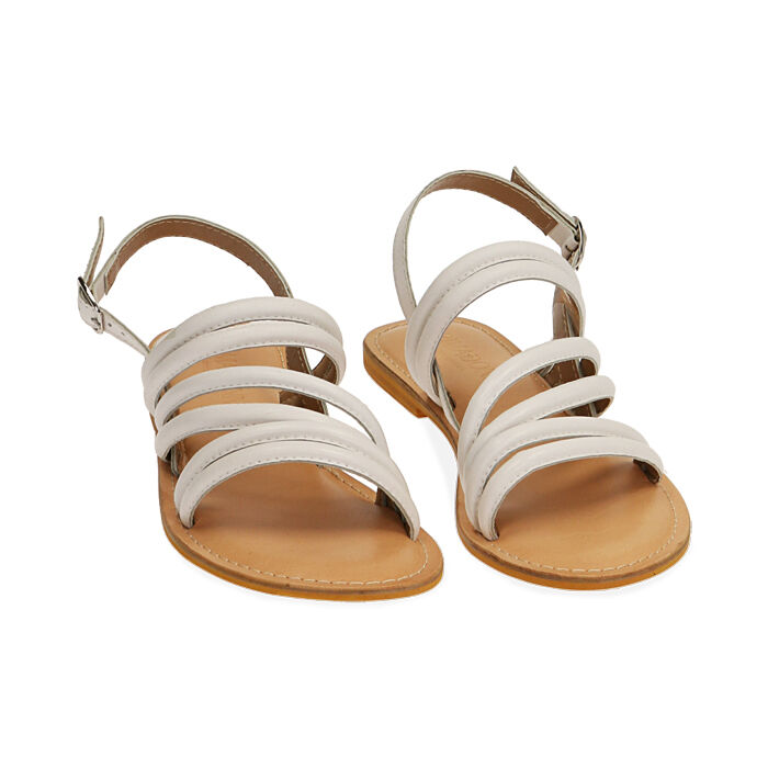 Sandali bassi bianchi pelle top