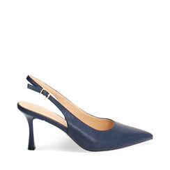 D&eacute;collet&eacute; blu slingback tacco 8 cm, Primadonna, 274929701EPBLUE036, 001a