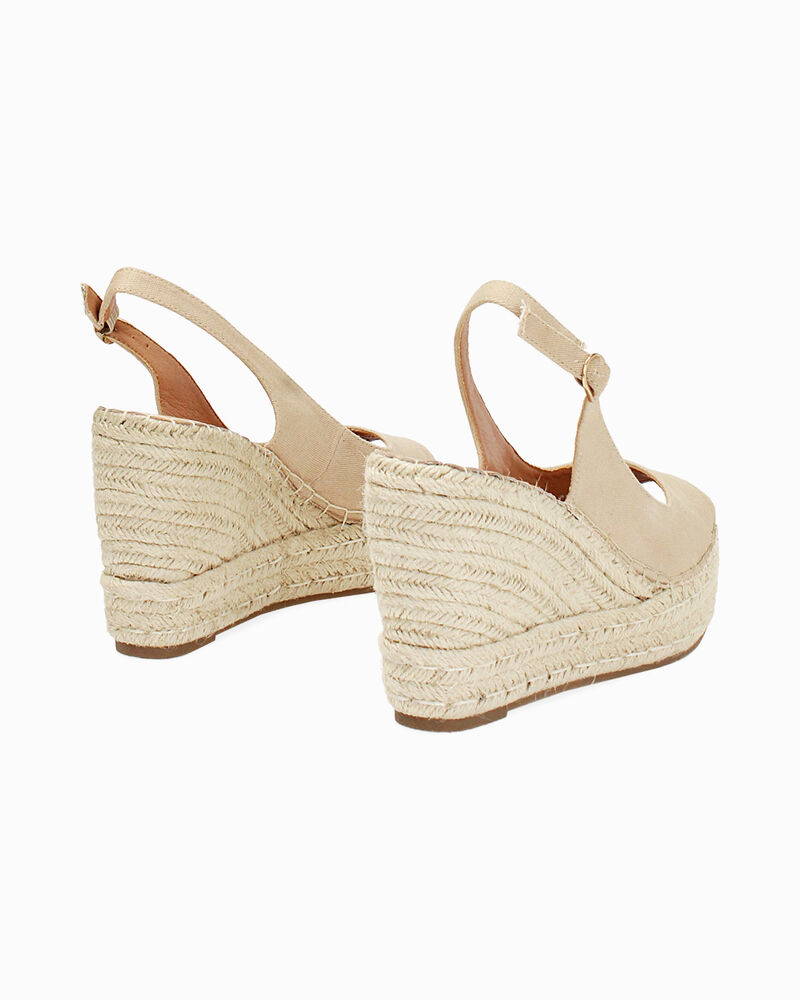 Zeppe donna beige in canvas image number null