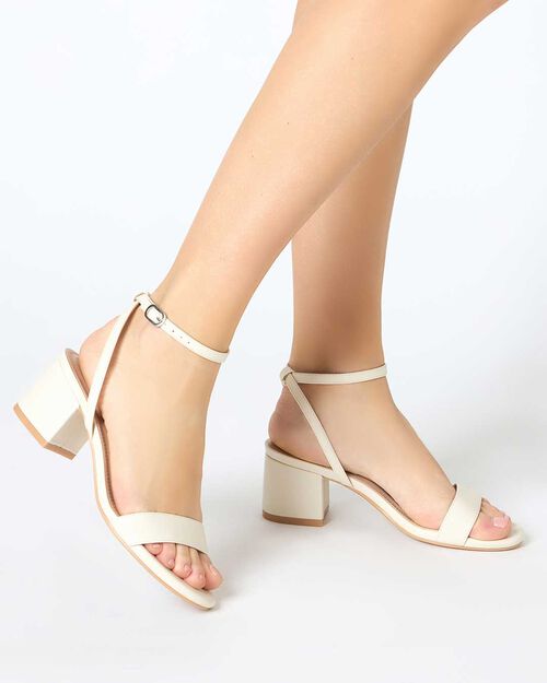 CHAUSSURES POUR FEMMES SANDALE SYNTHETIQ, CREAM