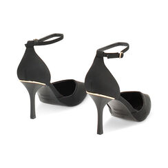 Décolleté Open shank nere in tessuto, tacco 8,5 cm, Primadonna, 242162830LYNERO038, 003 preview