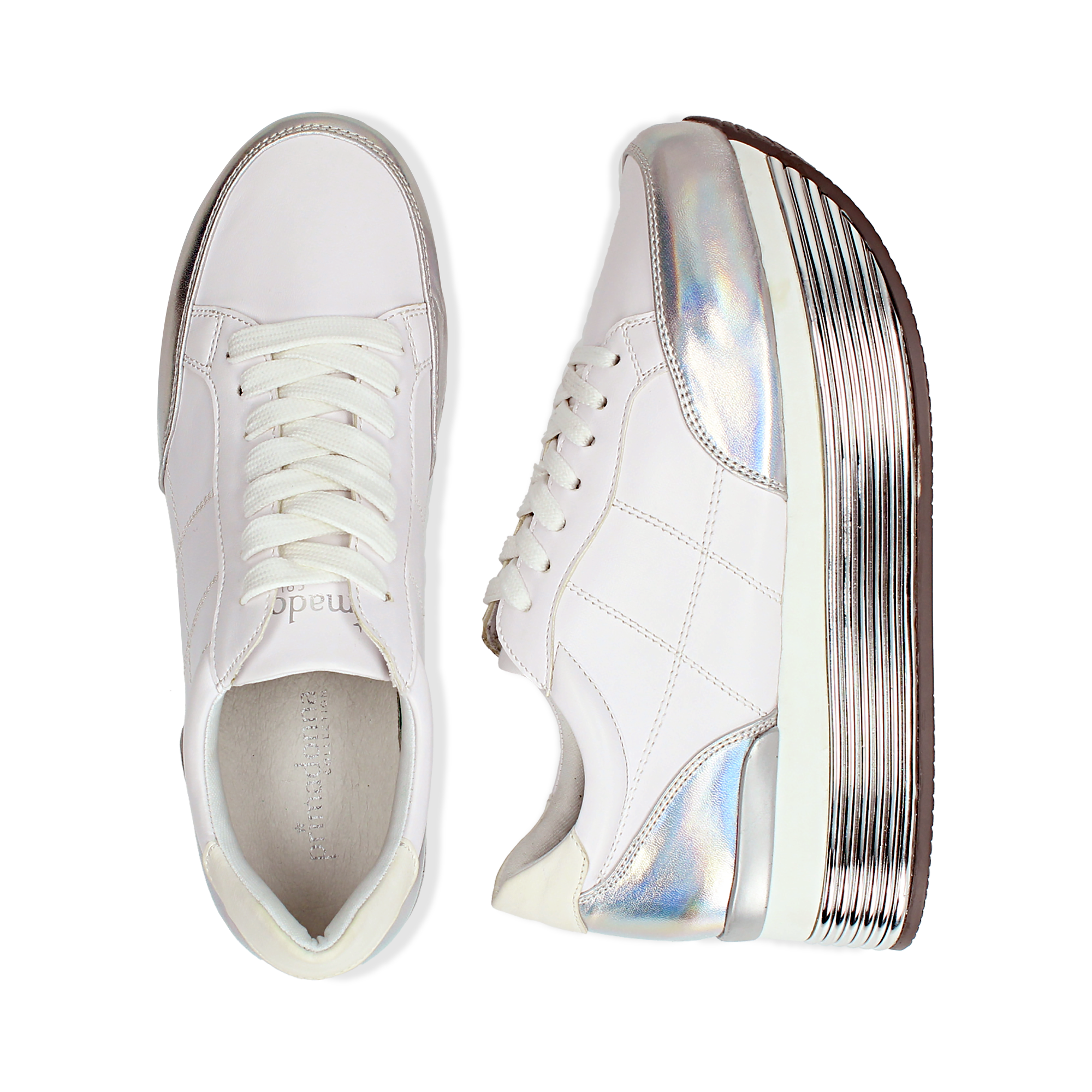 sneakers platform argento