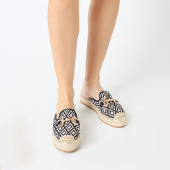 Sabot donna nero-panna in raffia, Primadonna, 254930502RFNEPA035, 002 preview