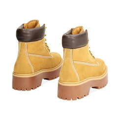 Polacchino giallo in nabuk con tacco 4,8 cm, Primadonna, 266360001NBGIAL035, 004 preview