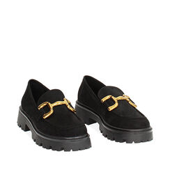 Mocassino nero in microfibra, Primadonna, 244954311MFNERO037, 002a