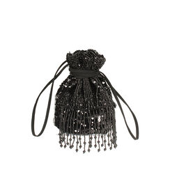 Mini bag a sacchetta nera in paillettes, Primadonna, 265126675PLNEROUNI, 001a