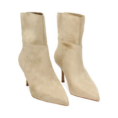 Botines beige con tac&oacute;n de 7,1 cm, Zapatos, 272134602MFBEIG036, 003 preview