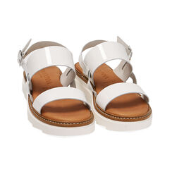 Sandali bianchi in pelle vernice, Primadonna, 214304549VFBIAN035, 002 preview