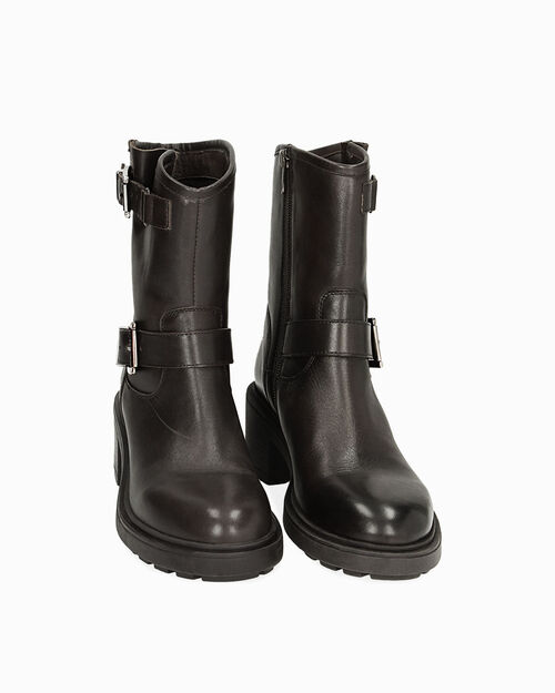 ZAPATOS BIKER PIEL NERO, BLACK