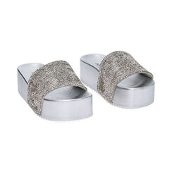 Sandalias de playa plateadas con piedras, Special Price, 230900909ETARGE036, 002 preview