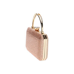 Pochette femme rose doré en laminé avec pierres, Primadonna, 255109981LPRAORUNI, 003 preview