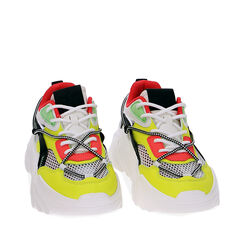 Sneakers in tessuto bianco-giallo, Primadonna, 230172306TSBIGI035, 002a