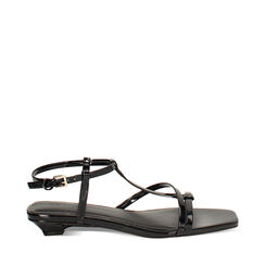 Sandalia con tacón para mujer negra baja, Primadonna, 25P800120VENERO035, 001a