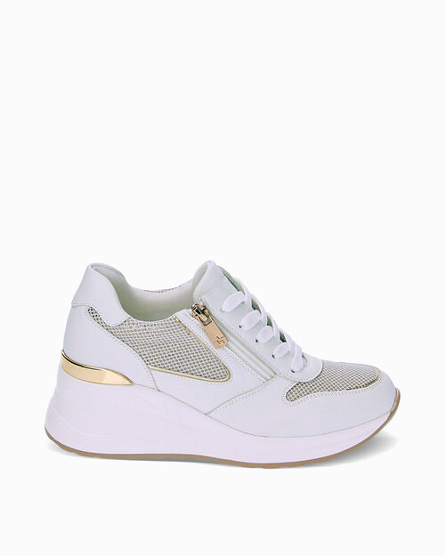 Sneakers bianco oro, MULTI COLOR