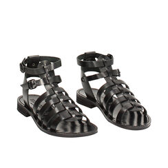 WOMEN SHOES FLAT COW LEATHER NERO, Primadonna, 23B814028VANERO035, 002a