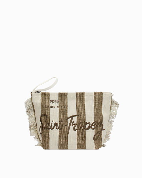 Trousse canvas taupe-beige versatile, TAUPE