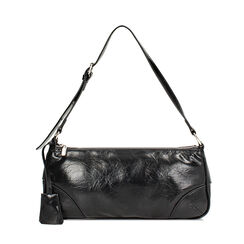 Mini bag a spalla nera in crack, Promozioni, 24D583560SCNEROUNI, 001 preview