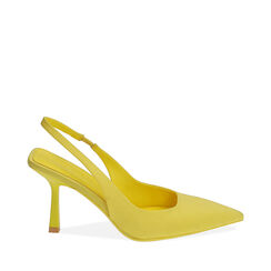 Slingback gialle in lycra, tacco 7,5 cm , SPECIAL SALE, 192161201LYGIAL036, 001a