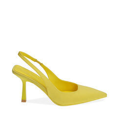 Slingback en lycra jaune, talon 7,5 cm , 192161201LYGIAL036, 001a