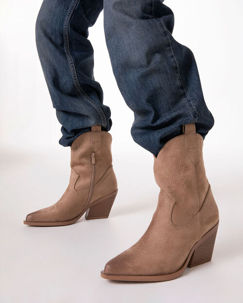 Tronchetti texani taupe tacco 6,5 cm, TAUPE