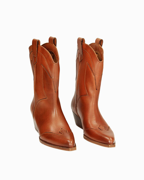 CALZATURA TRONCHETTI PELLE COGN, 