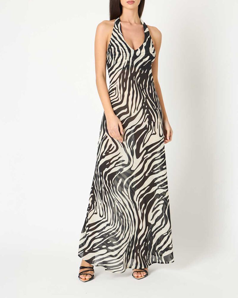 Vestito donna zebra in tessuto image number null