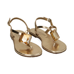 Sandali oro in pelle con gemma, Primadonna, 19A907753PEOROG038, 002 preview