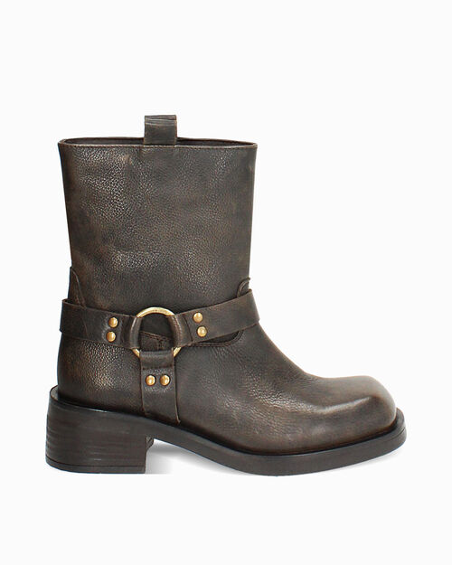 Botas marr&oacute;n oscuro con tac&oacute;n de 5 cm, DK BROWN