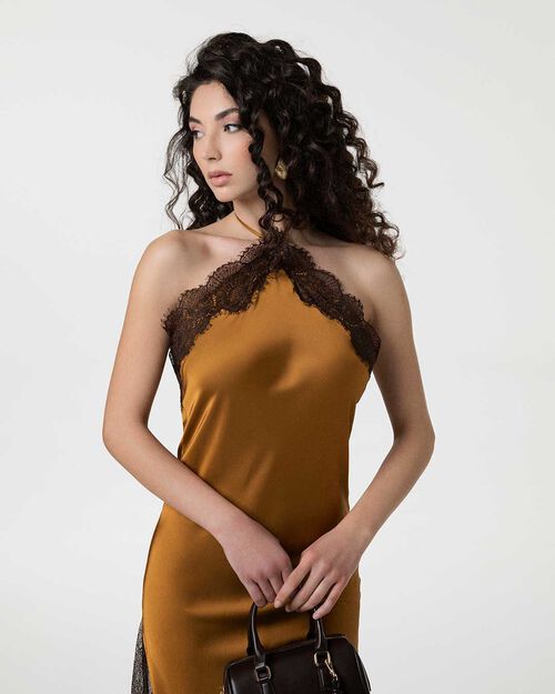 VETEMENTS ROBE TISSU OROG, GOLD