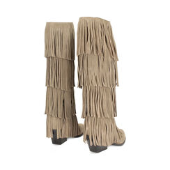 Bottes taupe en daim avec talon de 7,2 cm, Primadonna, 26B800512CMTAUP038, 004 preview