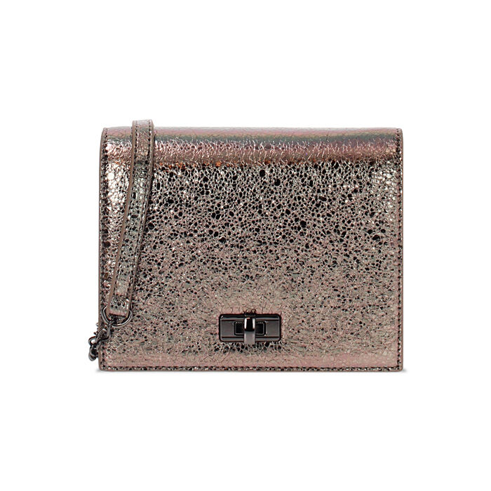 Mini bag bronzo in laminato crack, Promozioni, 245126053LCBRONUNI