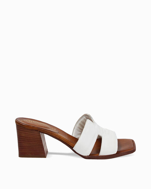 WOMEN SHOES SLIPPER LEATHER BIAN, WHITE
