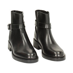 Tronchetto nero in pelle con fibietta, Primadonna, 24S212036PENERO037, 002 preview