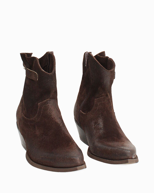 Tronchetto texano in camoscio moro, DK BROWN