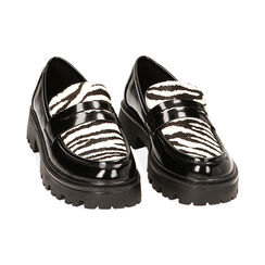 Mocassini zebra in cavallino, Primadonna, 224954351CVZEBR035, 002 preview
