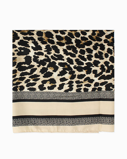 Foulard beige-leopard chic