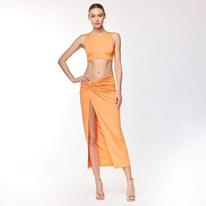 Jupe femme orange en lycra Primadonna Collection