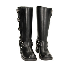 Bottes noires en cuir compensées, Primadonna, 239356103EPNERO035, 002a