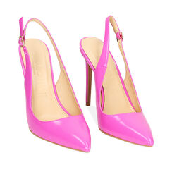 Décolleté slingback fucsia, tacco 11 cm, 232186002ABFUCS035, 002a