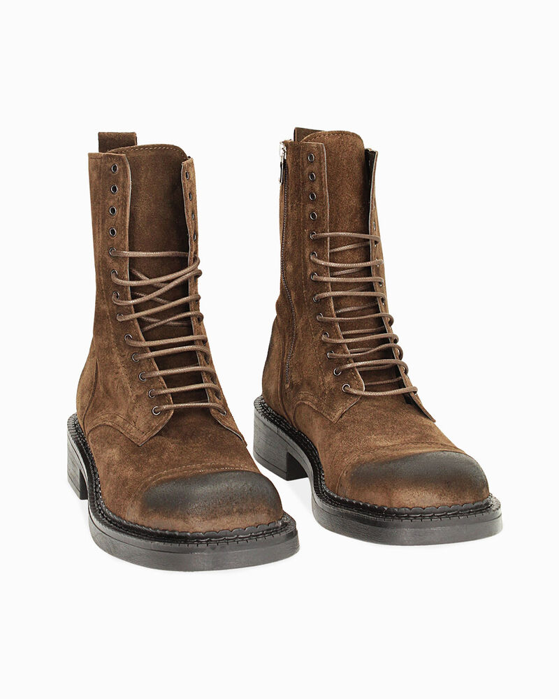 WOMEN SHOES BIKERS SUEDE MORO image number null