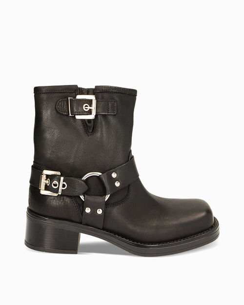 ZAPATOS BIKER PIEL NERO, BLACK