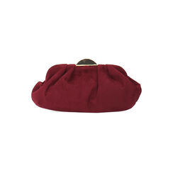 Clutch bordeaux in microfibra con chiusura color oro, Primadonna, 265126345MFBORDUNI, 006 preview