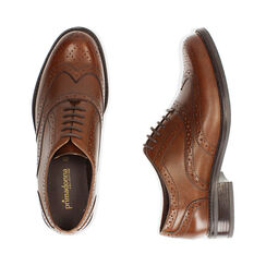 Chaussures à lacets cognac en cuir, Primadonna, 18L921032PECOGN036, 003 preview