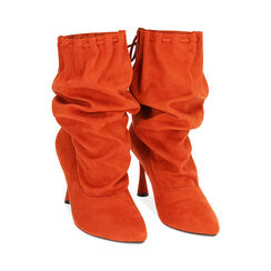 Ankle boots arancio in microfibra, 8,5 cm , Soldés, 182180110MFARAN035, 002 preview