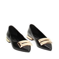 Ballerine nere con placca oro, Primadonna, 244934663EPNERO035, 002a