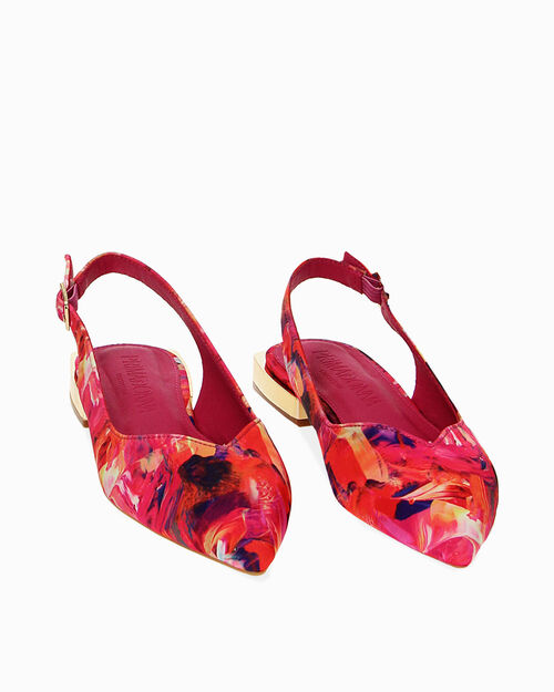 Ballerine slingback multicolor in raso, MULTI COLOR-FUCHSIA