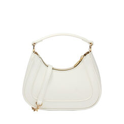 Sac à main demi-lune blanc, 235125450EPBIANUNI, 001a