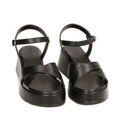 Sandali neri, zeppa 5,5 cm, 214958611EPNERO035, 002a